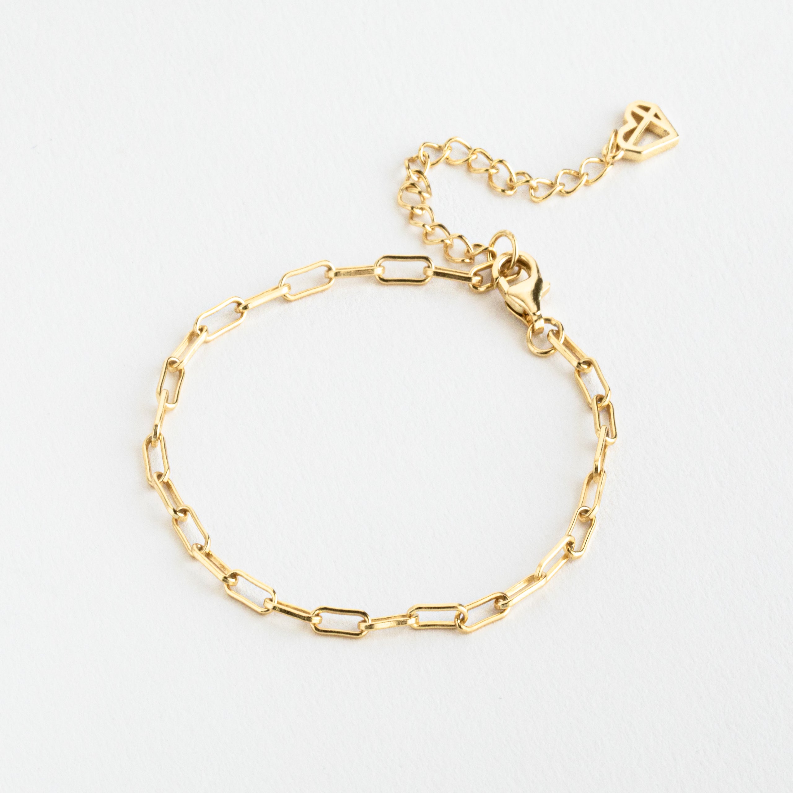Paperclip Chain Bracelet 18K Gold